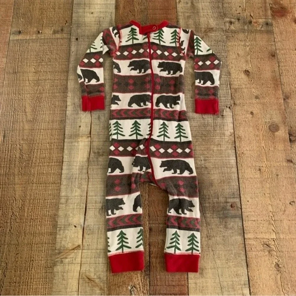 Lazy one baby sleeper on piece zip up pajamas with bear essentials bears -12M